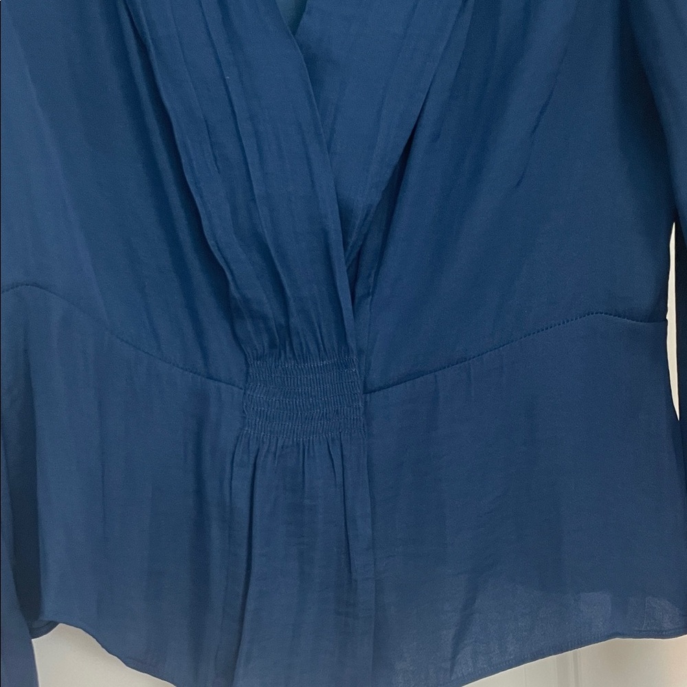 NWOT! 1state Deep Blue Wrap Blouse with buttons - Picture 2 of 4